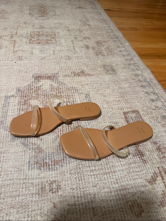 A New Day Slide Sandals with Clear Double Straps - Picture 2 of 3